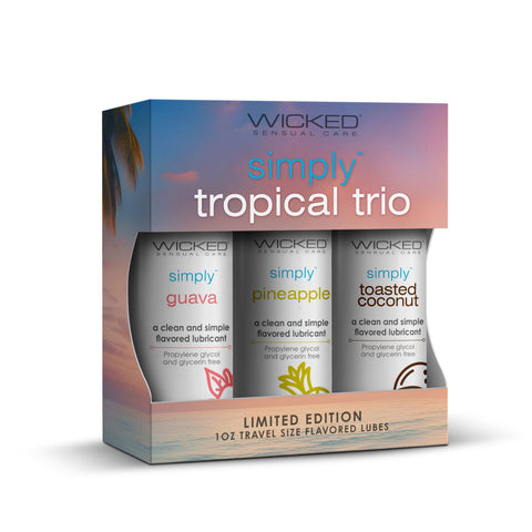 Wicked Simply Tropical Trio 1oz Travel Size  Flavored Lubes Wicked Simply Tropical Trio 1oz Travel Size  Flavored Lubes