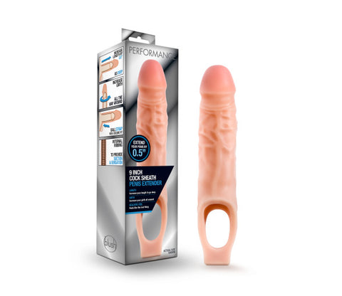 Performance - 9 Inch Cock Sheath Penis Extender -  Vanilla Performance - 9 Inch Cock Sheath Penis Extender -  Vanilla