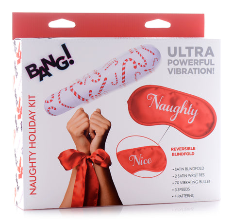 Bang - Naughty Holiday Kit - Wrist Ties XL Bullet  and Blindfold Bang - Naughty Holiday Kit - Wrist Ties XL Bullet  and Blindfold