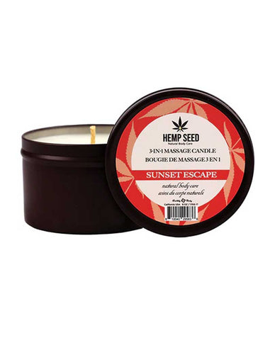 Hemp Seed 3-in-1 Massage Candle - Sunset Escape 6 Oz Hemp Seed 3-in-1 Massage Candle - Sunset Escape 6 Oz