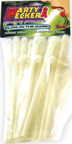 Party Pecker Sipping Straws 10 Pc Bag - Glow in the Dark Party Pecker Sipping Straws 10 Pc Bag - Glow in the Dark