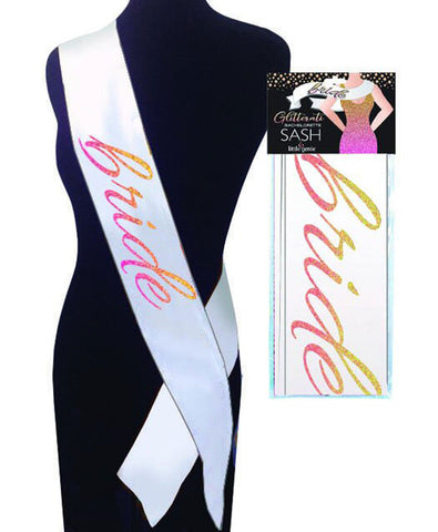 Glitterati Bride Sash - White Glitterati Bride Sash - White