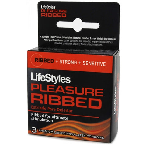 Lifestyles Pleasure Ribbed Condoms - 3 Pack Lifestyles Pleasure Ribbed Condoms - 3 Pack