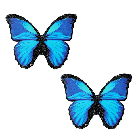 Beautiful Blue Black Glitter Butterfly Nipple  Cover Pasties Beautiful Blue Black Glitter Butterfly Nipple  Cover Pasties