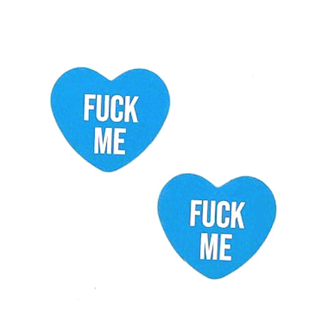 Fuck Me Blue Candy Heart Pasties Fuck Me Blue Candy Heart Pasties
