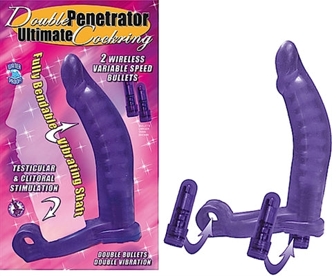 Double Penetrator Ultimate Cockring-Purple Double Penetrator Ultimate Cockring-Purple