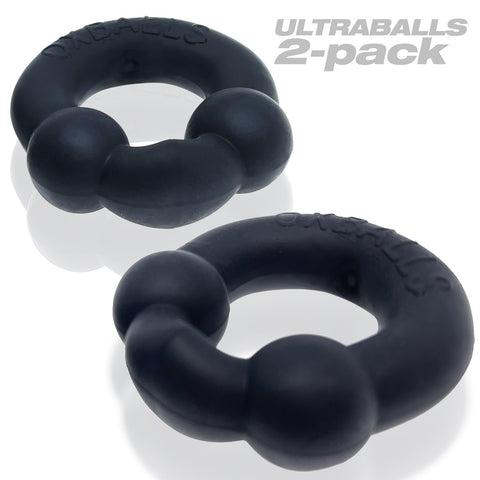 Ultraballs 2- Piece Cockring Set - Night Black Ultraballs 2- Piece Cockring Set - Night Black