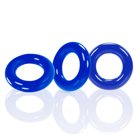 Willy Rings 3-Pack Cockrings - Police Blue Willy Rings 3-Pack Cockrings - Police Blue