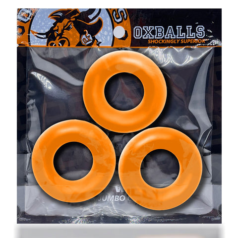 Fat Willy 3-Pack Jumbo Cockring - Orange Fat Willy 3-Pack Jumbo Cockring - Orange