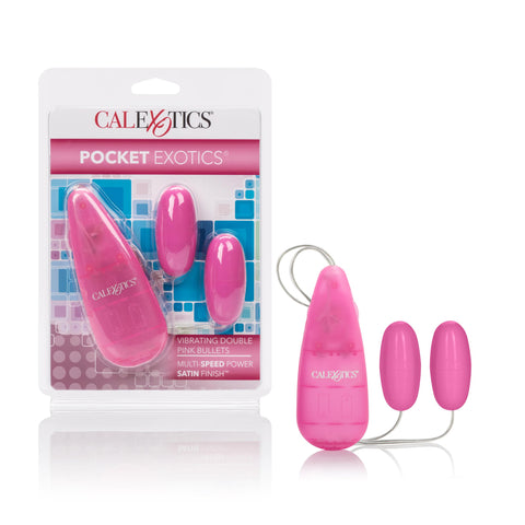 Pocket Exotics Vibrating Double Pink Passion Bullets - Pink Pocket Exotics Vibrating Double Pink Passion Bullets - Pink
