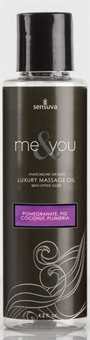 Me and You Massage Oil - Pomegranate Fig Coconut Plumeria - 4.2 Oz. Me and You Massage Oil - Pomegranate Fig Coconut Plumeria - 4.2 Oz.