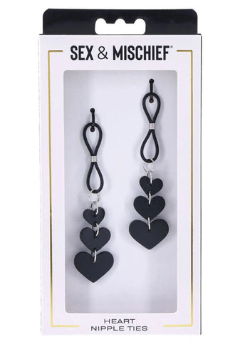 Heart Nipple Ties - Black Heart Nipple Ties - Black
