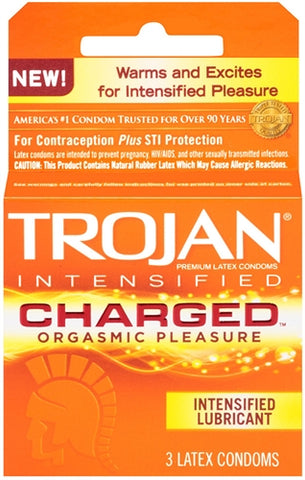 Trojan Intensified Charged Orgasmic Pleasure Condoms - 3 Pack Trojan Intensified Charged Orgasmic Pleasure Condoms - 3 Pack