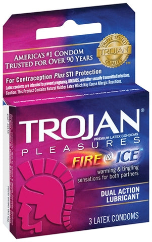 Trojan Fire and Ice Dual Action Lubricated Condoms - 3 Pack Trojan Fire and Ice Dual Action Lubricated Condoms - 3 Pack