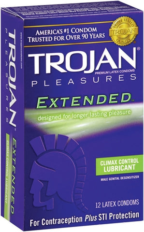 Trojan Pleasures Extended Pleasure - 12 Pack Trojan Pleasures Extended Pleasure - 12 Pack