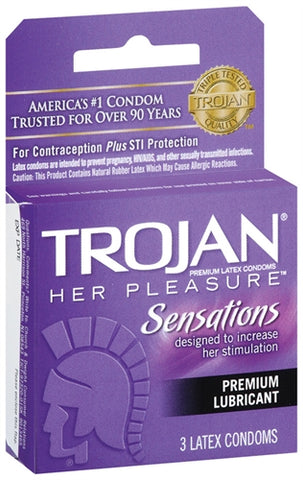 Trojan Her Pleasure Sensations Lubricated  Condoms - 3 Pack Trojan Her Pleasure Sensations Lubricated  Condoms - 3 Pack