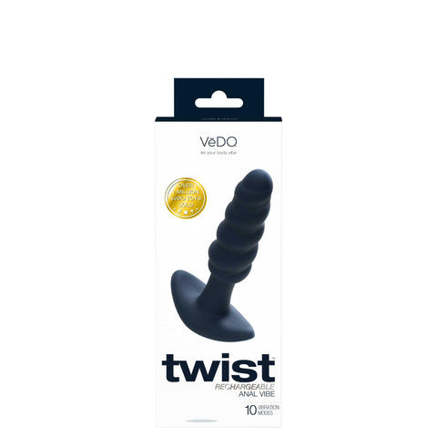 Twist Rechargeable Anal Vibe - Black Pearl Twist Rechargeable Anal Vibe - Black Pearl