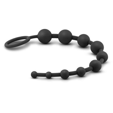 Anal Adventures - Platinum - Silicone 10 Anal   Beads - Black