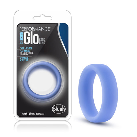 Performance - Silicone Glo Cock Ring - Blue Glow