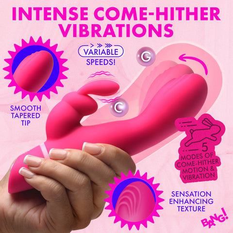 Come Hither Silicone Rabbit Vibrator - Pink