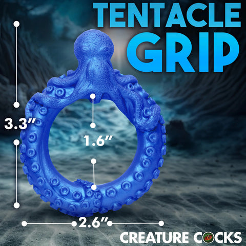 Poseidon's Octo-Ring Silicone Cock Ring - Blue