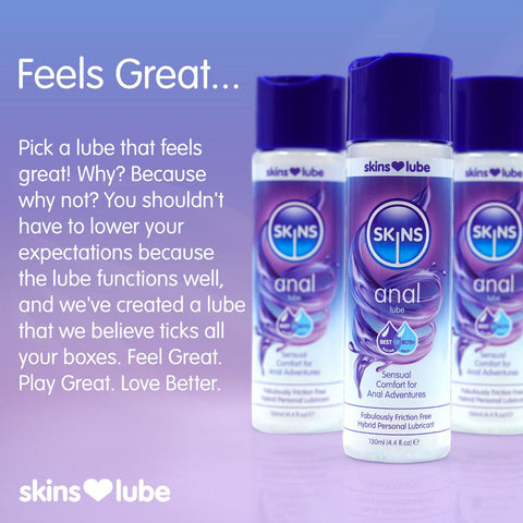 Skins Anal Hybrid Silicone and Water Based Lubricant 4.4 Fl Oz
