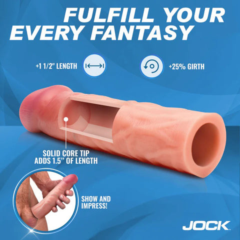 Jock 1.5" Silicone Penis Extension Sleeve - Light