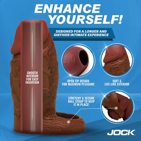 Jock Silicone Penis Extension Sleeve - Dark