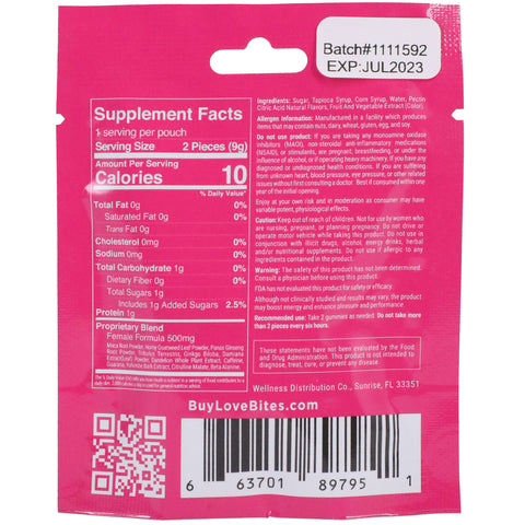 Love Bites - Female Sensual Gummies - 12 Pack