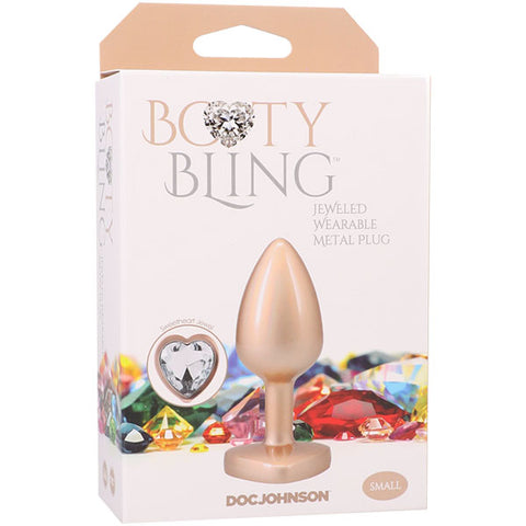 Booty Bling Metal Heart Plug - Small - Gold