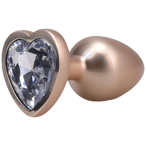 Booty Bling Metal Heart Plug - Medium - Gold