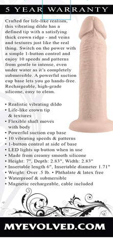 6 Inch Girthy Vibrating Dong - Light