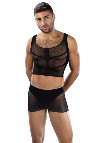 Fishnet Armor 2 Piece Set - Os - Black
