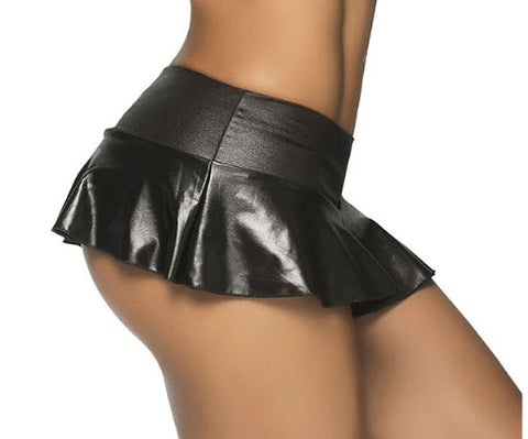 Wet Ruffle Skirt - Medium/large - Wet Black