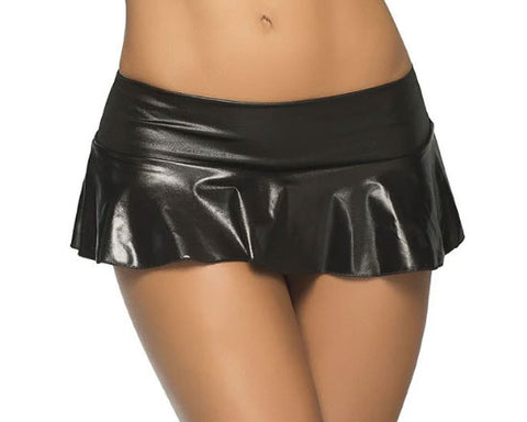 Wet Ruffle Skirt - Small/medium - Wet Black