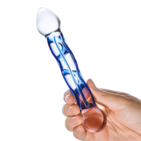 6.5 Inch Full Tip Textured Glass Dildo