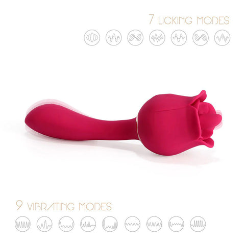 Rhea - the Rose Clit Licking Tongue Vibrator and G Spot Massager - Pink