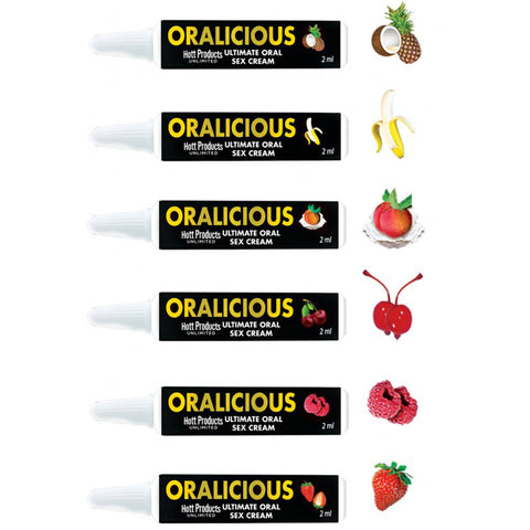 Oralicious Flavored Oral Sex Cream 144pc Display - of 2ml Tubes