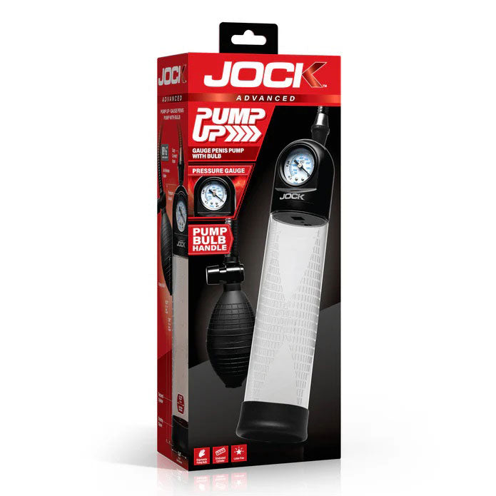 Pump Up Gauge Penis Pump With Bulb - Clear