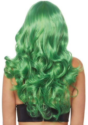 24 Inch Misfit Long Wavy Bang Wig - Green