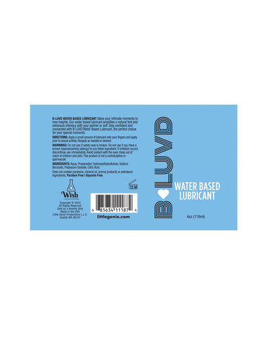 B-Luvd Water-Based Lubricant 4oz