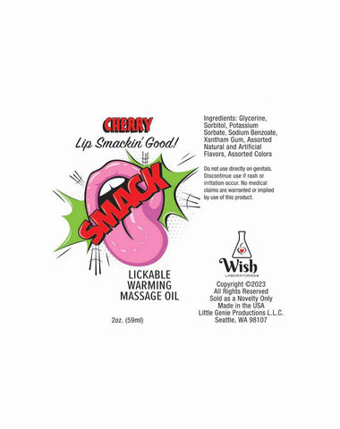 Smack Lickable Massage Oil, 3ml Pouch Display 36pc - Cherry