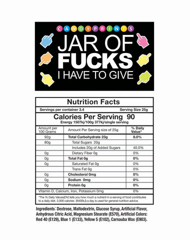 Jar of Fucks I Have to Give – 2lb Tart Candy