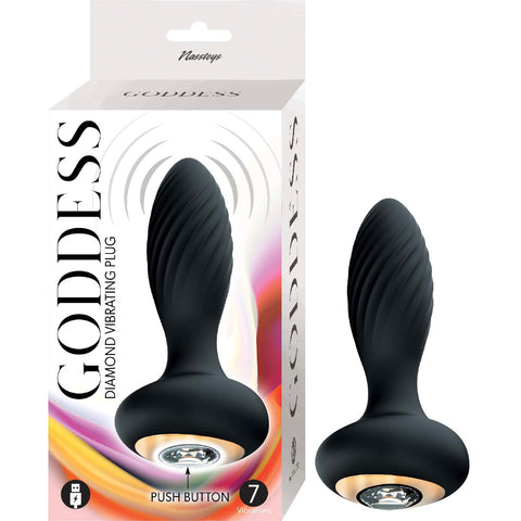 Goddess Diamond Vibrating Plug - Black