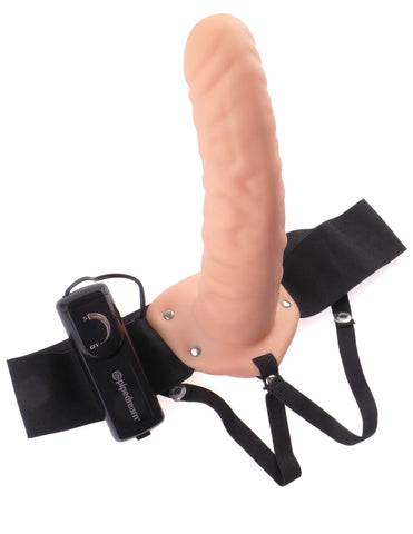 Fetish Fantasy Series 8-Inch Vibrating Hollow Strap-on - Flesh