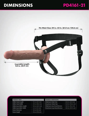 Fantasy X-Tensions Elite 9" Silicone Hollow Strap on - Light