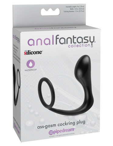 Anal Fantasy Collection Ass Gasm Cockring Plug - Black