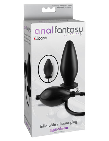 Anal Fantasy Collection Inflatable Silicone Plug - Black