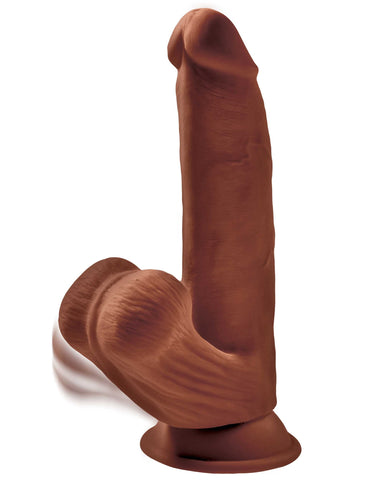 8 Inch Triple Density Cock With Swinging Balls -  Brown