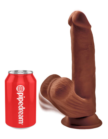 8 Inch Triple Density Cock With Swinging Balls -  Brown